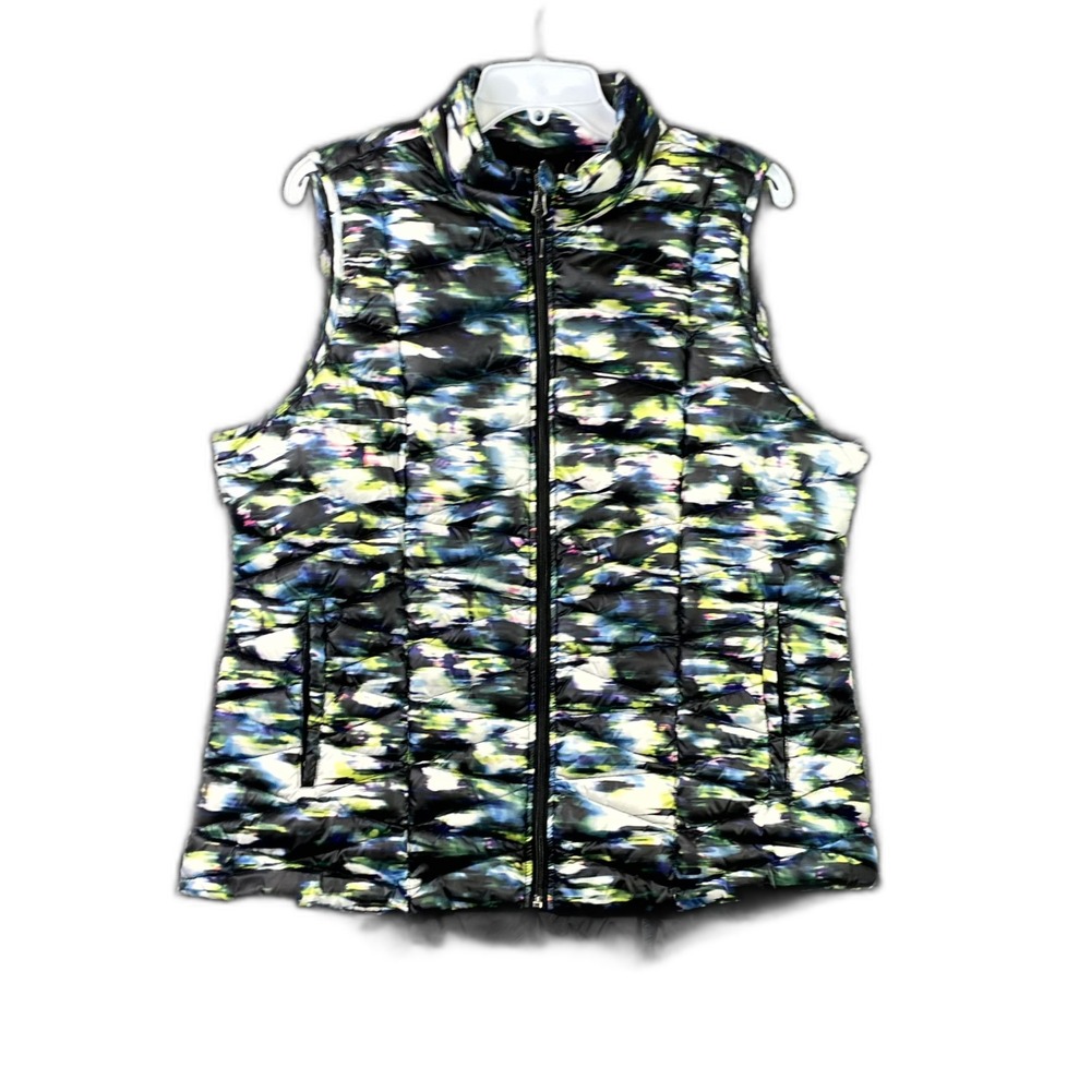 Tangerine Puffer Vest Womens 2XL Down Fill Quilted Travel Gorpcore Warm Full Zip